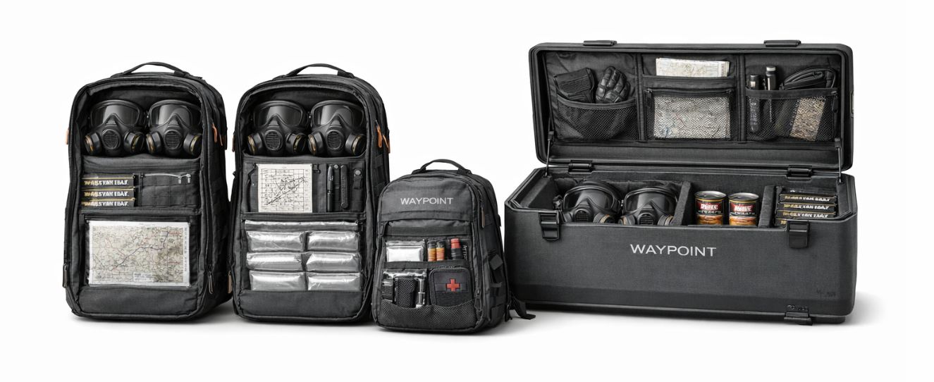 Waypoint Ready packs open, showing organized contents